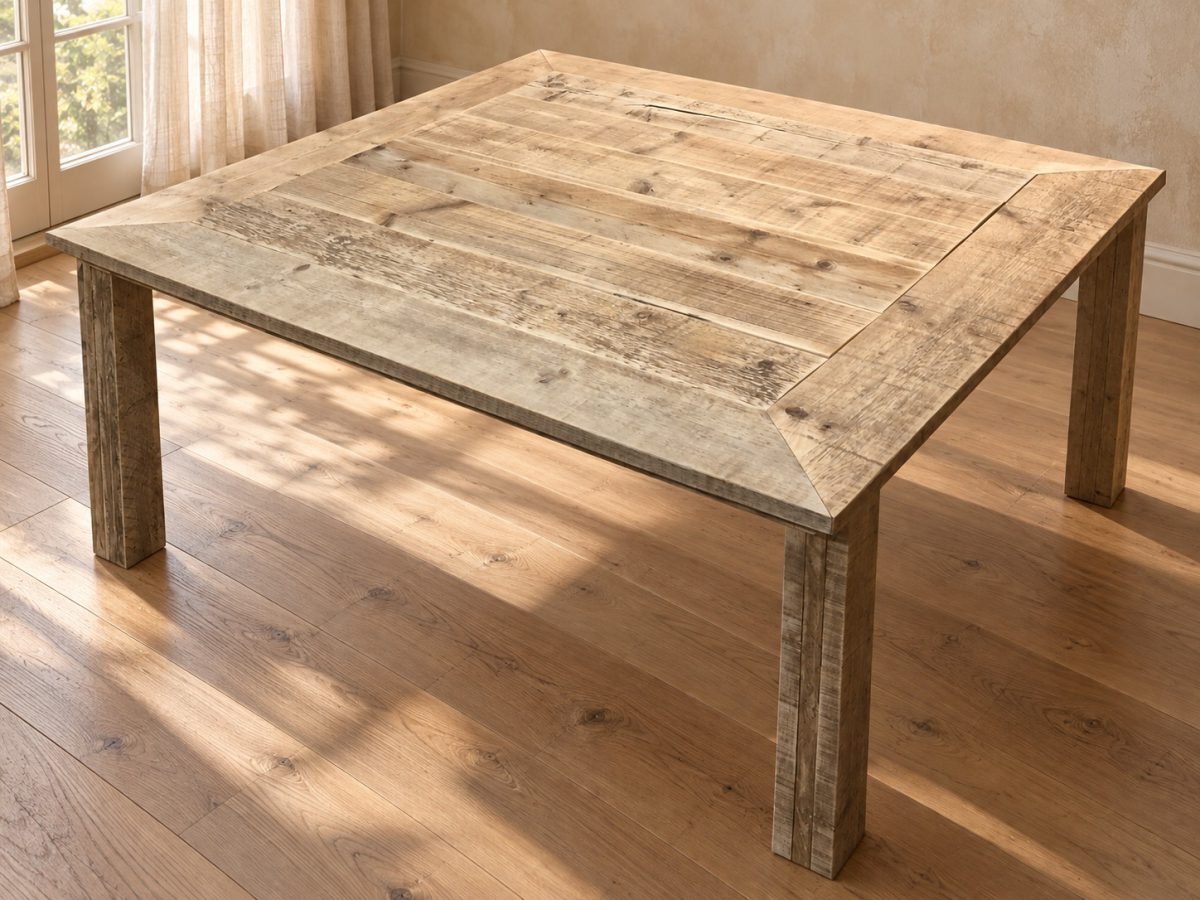 Vierkante steigerhouten eettafel op maat